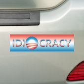 idiocratie bumpersticker (Op auto)