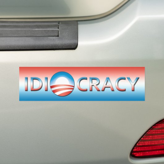 idiocratie bumpersticker (Op auto)