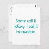 Idiocy of innovatie briefkaart (Voorkant / Achterkant)