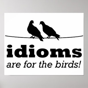 Idiomen zijn voor de vogels Funny Poster Sign Gram