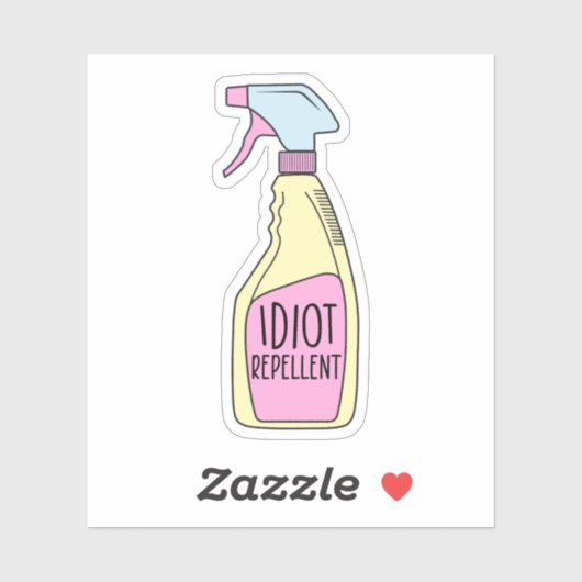 Idioot afstotend, grappig sticker (Vel)