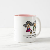 Idioot Company Tweekleurige Koffiemok (Voorkant rechts)