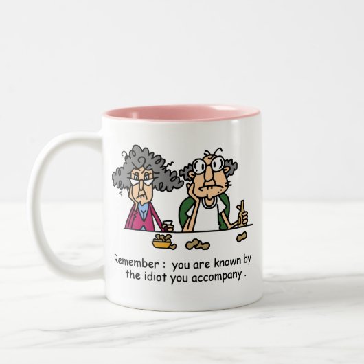 Idioot Company Tweekleurige Koffiemok (Links)