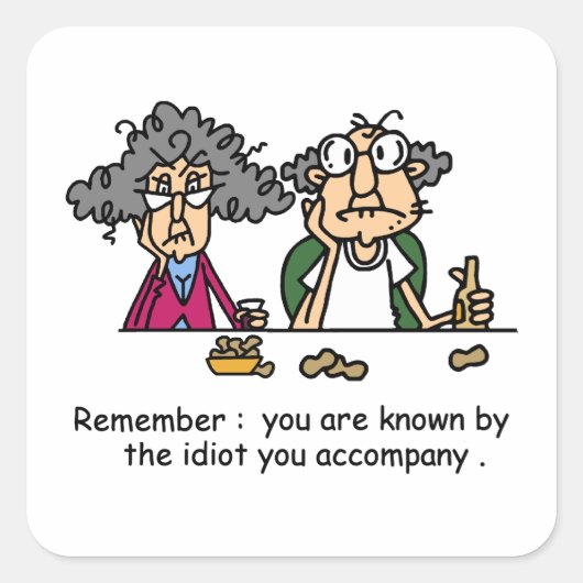 Idioot Company Vierkante Sticker (Voorkant)