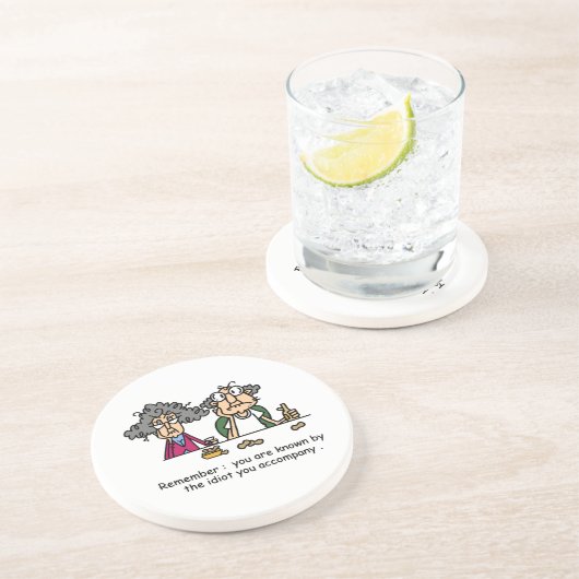 Idioot Company Zandsteen Onderzetter (Zijkant)