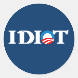 Idioot Obama Ronde Sticker