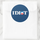 Idioot Obama Ronde Sticker (Tas)