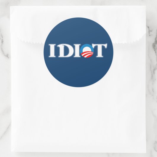 Idioot Obama Ronde Sticker (Tas)