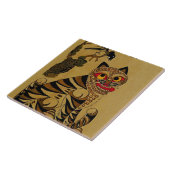 Idioot Tijger en Scheldmagiër Koreaanse Minhwa Tegeltje (Zijkant)