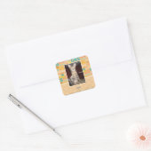 Idioot Vrienden Vierkante Sticker (Envelop)