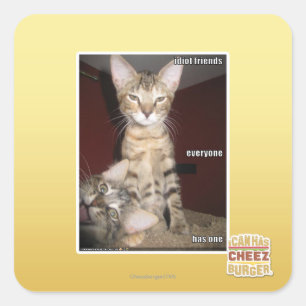 Idioot Vrienden Vierkante Sticker