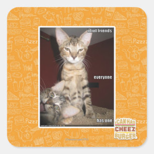 Idioot Vrienden Vierkante Sticker