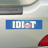 IDIOT BUMPERSTICKER (Op auto)