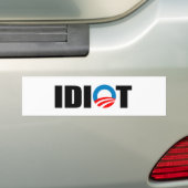 IDIOT BUMPERSTICKER (Op auto)