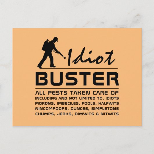 Idiot Buster Briefkaart (Voorkant)