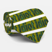 "Idiot" Groen gestileerd ontwerp Stropdas (Opgerold)