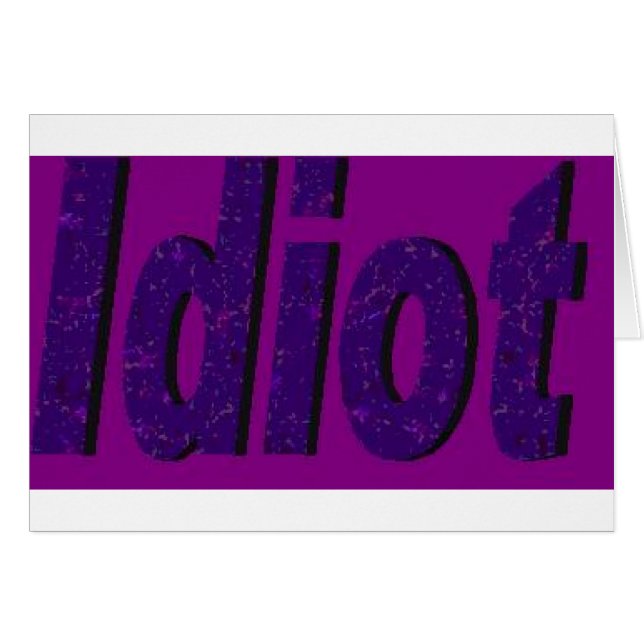 "Idiot" paarse gestileerde ontwerp (Voorkant Horizontaal)