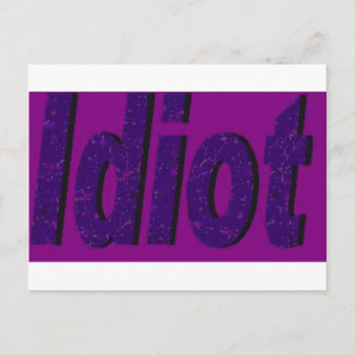 "Idiot" paarse gestileerde ontwerp Briefkaart