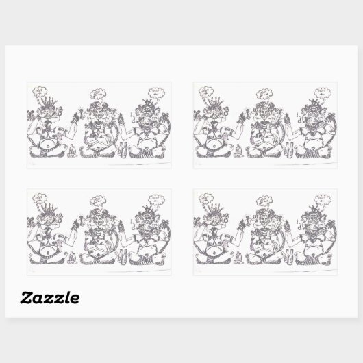 Idiot Rechthoekige Sticker (Vel)