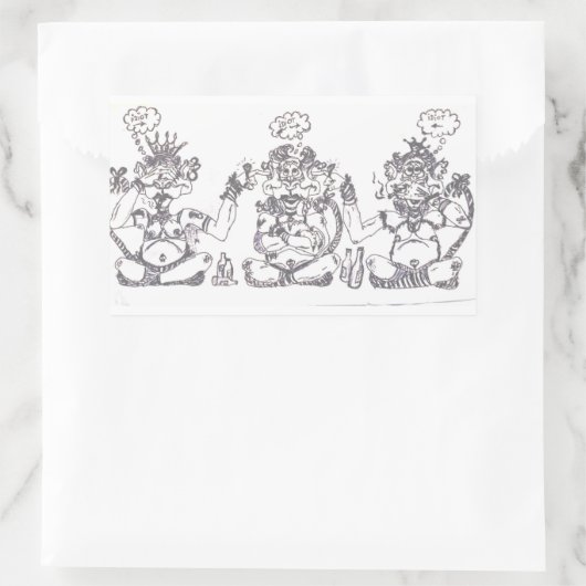 Idiot Rechthoekige Sticker (Tas)