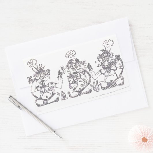 Idiot Rechthoekige Sticker (Envelop)