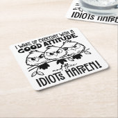 Idiots Happen Funny Bird Quote Gifts  Kartonnen Onderzetters (Schuin)