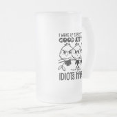 Idiots Happen Funny Bird Quote Gifts  Matglas Bierpul (Voorkant rechts)