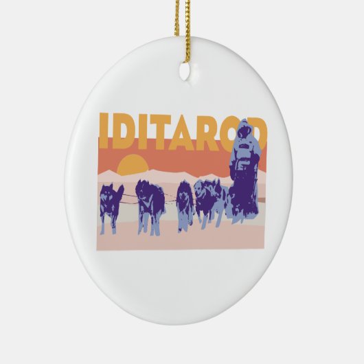 Iditarod Race Keramisch Ornament (Rechts)