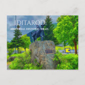 Iditarod Trail Mile Zero, Trail Blazers Standbeeld Briefkaart (Voorkant)