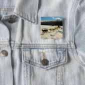Iditarod Trail Sled Dog Race Vierkante Button 5,1 Cm (In situ)