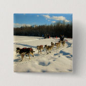 Iditarod Trail Sled Dog Race Vierkante Button 5,1 Cm (Voorkant)