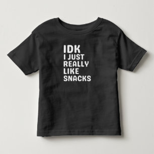 IDK Ik hou gewoon echt van snacks - grappige voeds Kinder Shirts