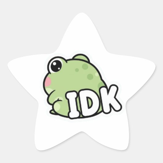 IDK Kikker Sticker Schattige Negeer Kikker Minimaa (Voorkant)