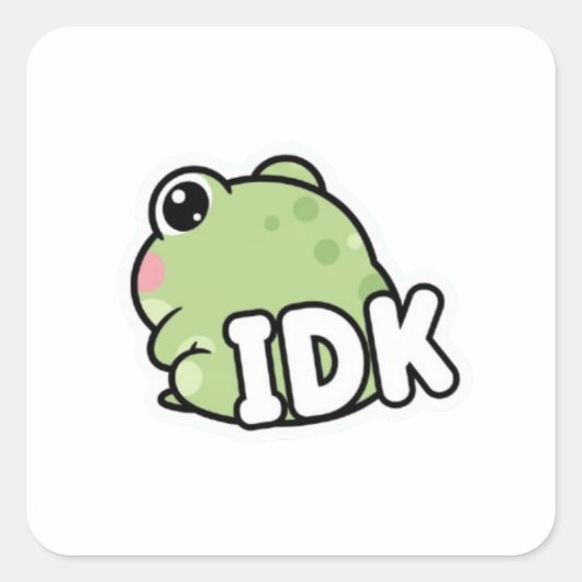 IDK Kikker Sticker Schattige Negeer Kikker Minimaa (Voorkant)