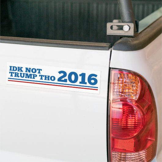 Idk niet Trump nie Bumpersticker (Op Truck)