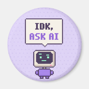 IDK, vraag AI Funny AI Pixel Magneet