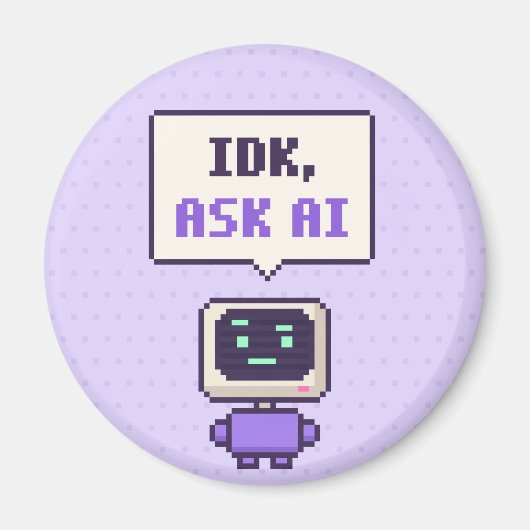 IDK, vraag AI Funny AI Pixel Magneet (Voorkant)