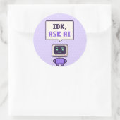 IDK, Vraag AI Grappige AI Pixel Sticker (Tas)