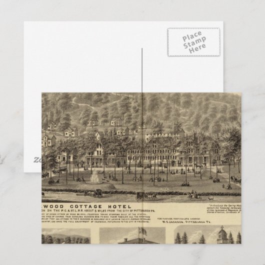 Idlewood Cottage Hotel bij Pittsburgh Briefkaart (Voorkant / Achterkant)