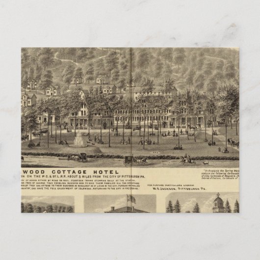 Idlewood Cottage Hotel bij Pittsburgh Briefkaart (Voorkant)