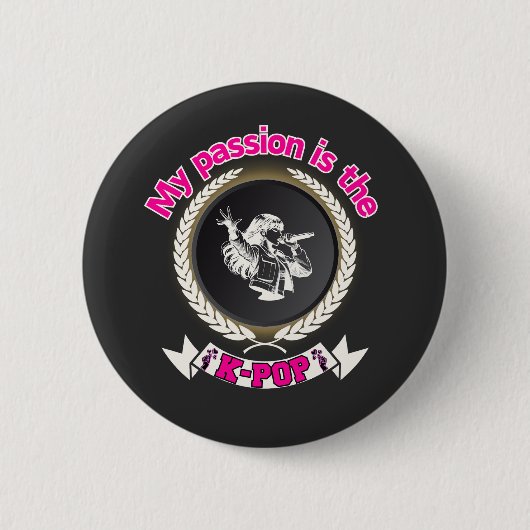 Idol Singing Passion KPop Music Fan Art Design Ronde Button 5,7 Cm (Voorkant)