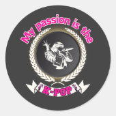 Idol Singing Passion KPop Music Fan Art Design Ronde Sticker (Voorkant)