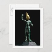 Idol van de storm god Baal uit Syrië, Bronze Age Briefkaart (Voorkant / Achterkant)