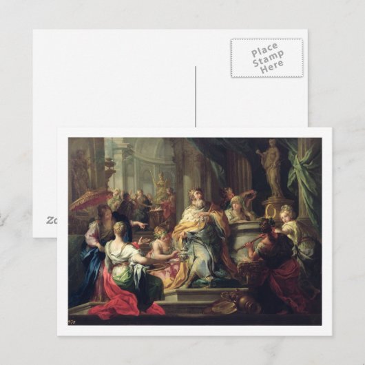 Idolization of Solomon, c.1735 (olie op canvas) Briefkaart (Voorkant / Achterkant)