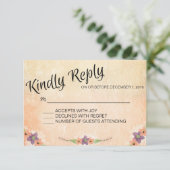 IDP1-menu waterverf-weddenschapskaart RSVP Kaartje (Staand voorkant)