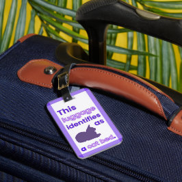 ID's als een kattenbed Paars Een kattenhumor Bagagelabel