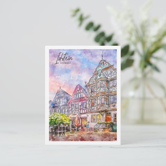 Idstein Duitsland Reisplaats Waterverf Briefkaart (Staand voorkant)