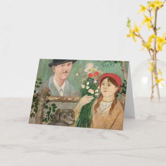 Idyll Naast een hek | Tadeusz Makowski Kaart (Gele Bloem)