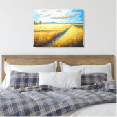 Idyllic Golden Wheat Fields Meadow Canvas Afdruk (Insitu (Slaapkamer))