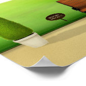 Idyllic Park Scene met "Houd van de gras"-teken Poster (Hoek)